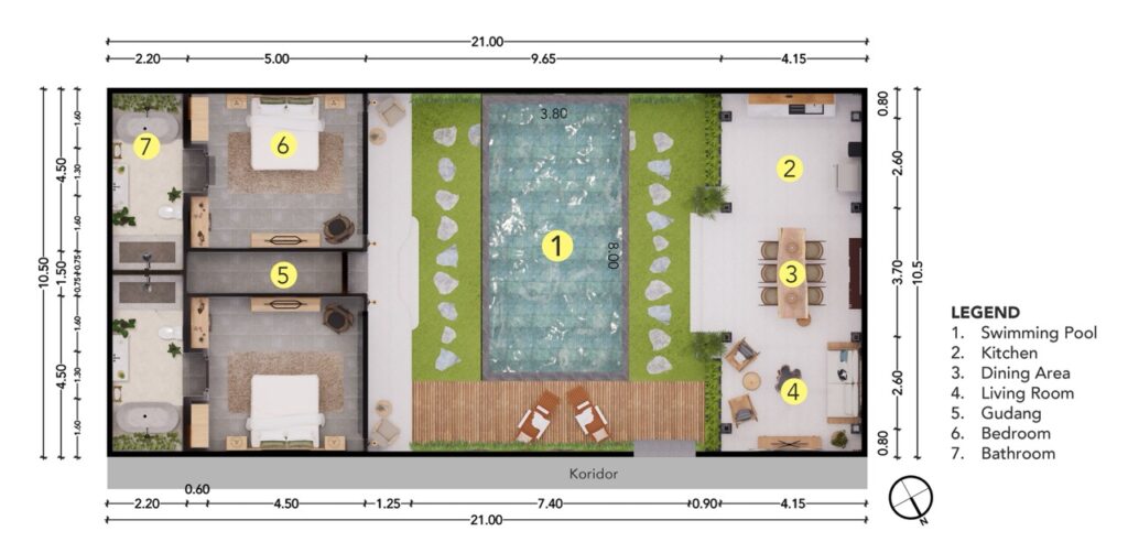 Modern Family 2-Bedroom Mediterranean Villa in Seminyak — photo 3